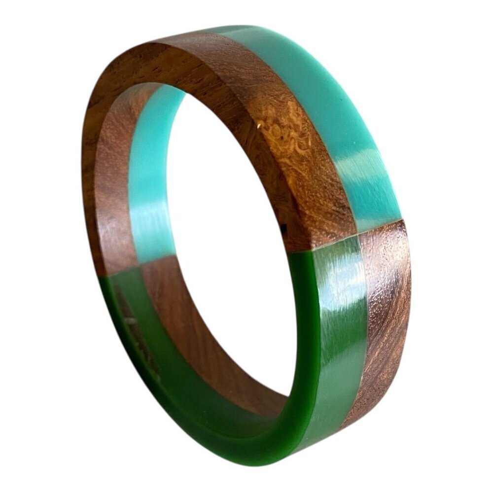 Vintage MCM Natural Wood And Lucite Bracelet​